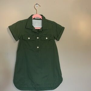 J Crew: Crewcuts forest green utility shirt dress